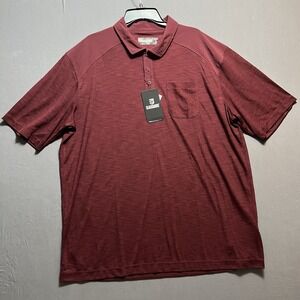 NWT BLACKHAWK! Men's Polo Shirt XXL red polyester